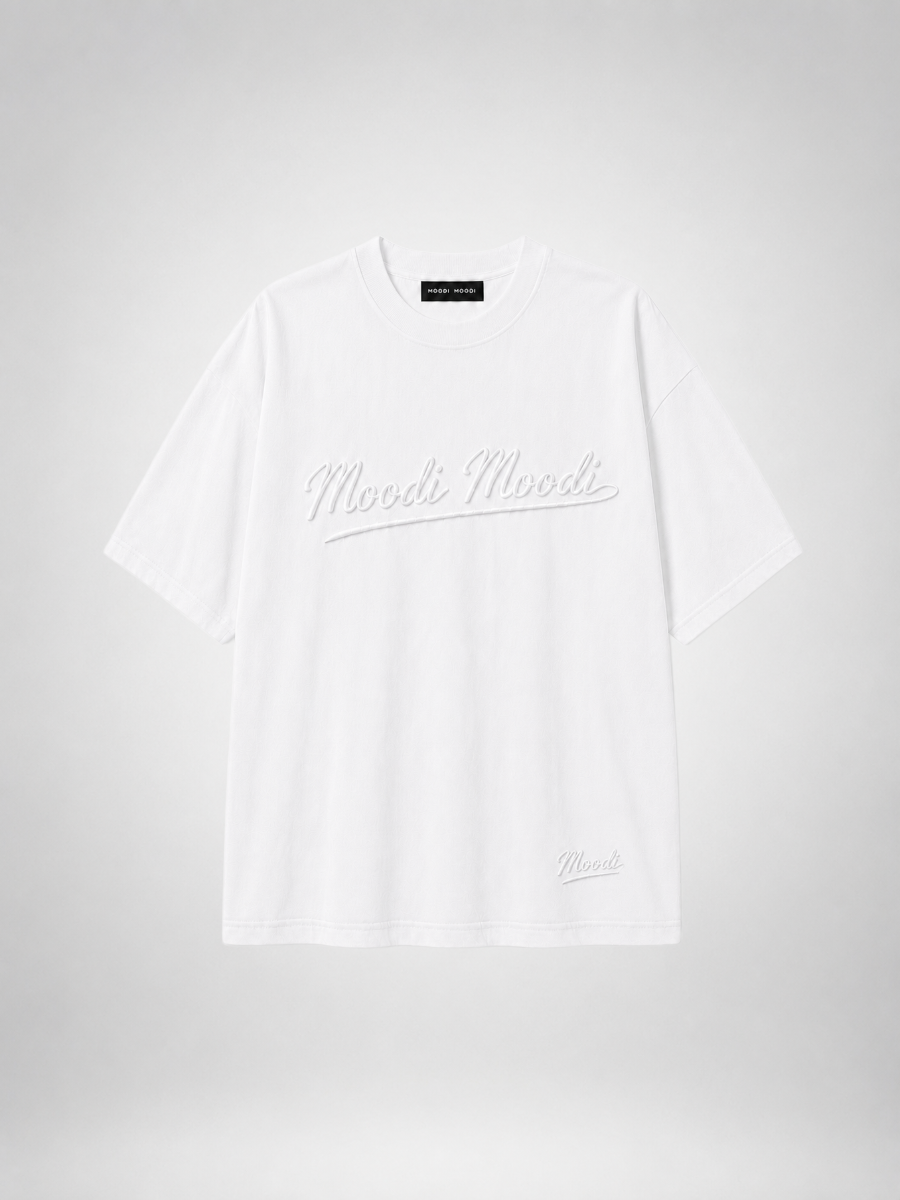Embroidered Lettering Box Tee WH 대표 컷